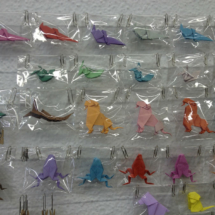 Muestrario de origamis en la tienda Minimum