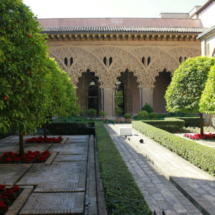 Patio del Palacio de la Aljafería, en Zaragoza