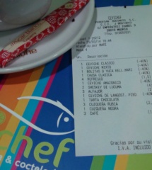 El precio medio de un almuerzo en Cevichef es de 20 euros