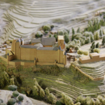 Detalle de la maqueta de Segovia en la Oficina de Turismo