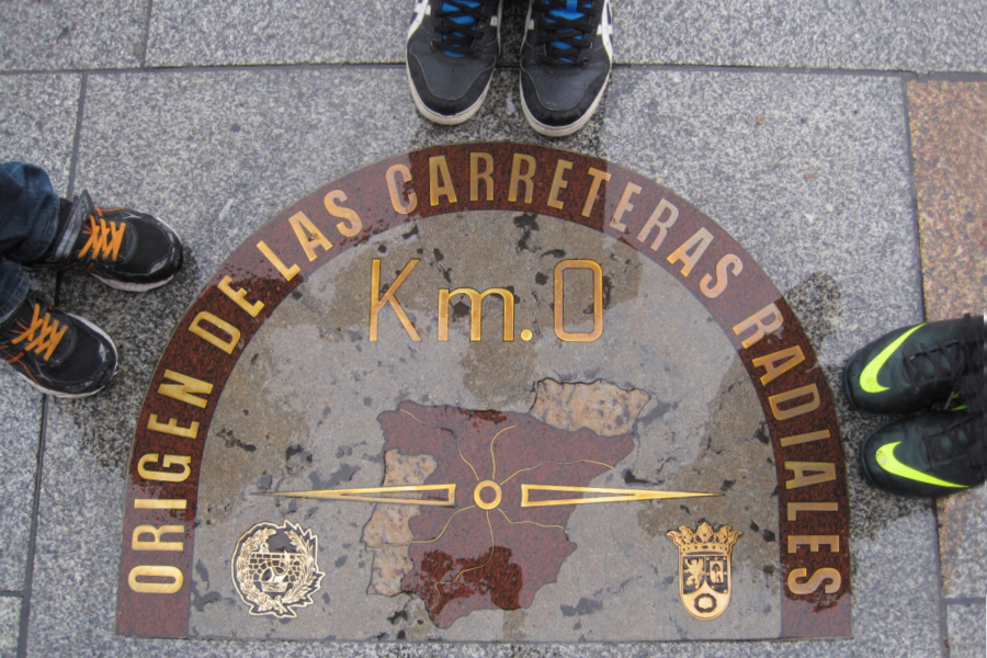 Kilómetro Cero, en la Puerta del Sol de Madrid
