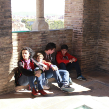 Descansando en lo alto de la Torre del Salvador, en Teruel