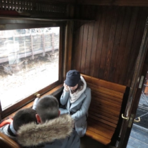 Viaje en tren de vapor antiguo
