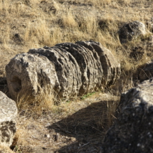 Restos de una columna de la ciudad romana de Segóbriga