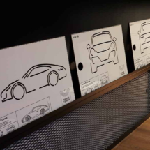 Plantillas de diseño de coches Porsche en la exposición de Porsche en Madrid
