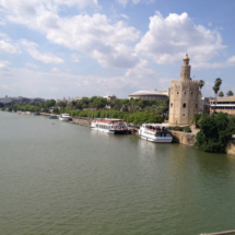 Torre del Oro de Sevilla, desde el río Guadalquivir
