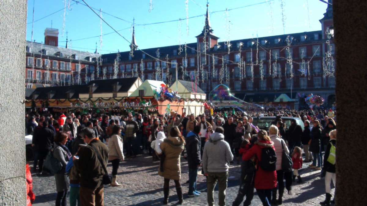 Mercado navideño de la Plaza Mayor de Madrid