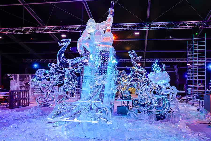 King Kong de hielo, en el Ice Festival de las Mágicas Navidades de Torrejón.